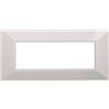 Ettroit Placca 6 moduli 506 in plastica bianca Piramide compatibile anche con BTicino Axolute
