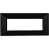 Ettroit Placca 6 moduli 506 in plastica nera Piramide compatibile anche con BTicino Axolute