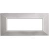 Ettroit Placca 6 moduli 506 in plastica argento Piramide compatibile anche con BTicino Axolute