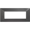 Ettroit Placca 6 moduli 506 in plastica grigia Piramide compatibile anche con BTicino Axolute