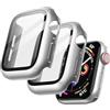 JETech Cover con Pellicola Protettiva per Apple Watch SE (2022/2020) /Series 6 5 4 44 mm, Custodia Protettiva Complessiva, Pellicola Integrata in Vetro Temperato, 2 Pezzi (Argento)