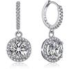 Momentwish Moissanite Cerchio con Pendente, Orecchini 2 Carati Pendenti a Halo Argento 925