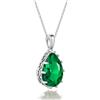 YONVUN Zircone Collana Pendente | Lacrima ovale pera pietra preziosa ciondolo Collana di Cristallo Rubino Zaffiro Smeraldo Argento Gioielli Set Regalo per Moglie Mamma Figlia Fidanzata