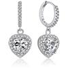 Momentwish Orecchini Pendenti in Moissanite, Orecchini a Cerchio con 2 Carati Pendente a Cuore Argento 925