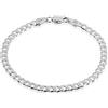 QUADRI - Elegante Bracciale in Argento 925 con Catena 7 mm Modello Cubano Diamanto idea regalo per Uomo Donna - lunghezza 20 cm - Made in Italy certificato