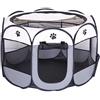 FM2018XSL Recinto per Animali Domestici, Portatile Gabbia, Tenda Cucciolo Gattino, Sala Parto Gatti, Recinzione Pieghevole in Tessuto Oxford Resistente (Grigio+Beige, S(73 * 73 * 43cm))