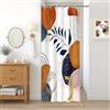 Uiiooazy Tenda Doccia Antimuffa, Tenda Doccia Piccola 90x180cm Arancia Boho Chic Astratta Foglie Blu Navy Tende da Bagno Tessuto Lavabile Impermeabile Poliestere Tende per Vasca da Bagno con 6 Anelli