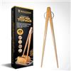 Rexzono Pinze lunghe in legno per toast, 25 cm, per tostapane, servire cibo, buffet, insalata, casa e ristoranti