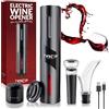 Twinz'up Cavatappi Elettrico Per Vino Ricaricabile 6 in 1 con Cavo USB, Taglia Capsula, Versatore, Tappo a Vuoto e Aeratore, Apribottiglie Elettrico - Regalo per Uomo, Appuntamenti e Amanti del vino