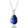 YONVUN Zircone Collana Pendente | Lacrima ovale pera pietra preziosa ciondolo Collana di Cristallo Rubino Zaffiro Smeraldo Argento Gioielli Set Regalo per Moglie Mamma Figlia Fidanzata
