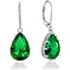 YONVUN Zircone Orecchini Pendenti | Lacrima ovale pera pietra preziosa Orecchini Pendenti di Cristallo Rubino Zaffiro Smeraldo Argento Gioielli Set Regalo per Moglie Mamma Figlia