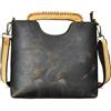 Handadsume Cuoio genuino Pelle di cavallo pazzo Sacchetto di borsa Borsa a mano Maniglia superiore Borsa a tracolla per le donne 6640 (X-6666-Marrone)
