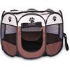 FM2018XSL Recinto per Animali Domestici, Portatile Gabbia, Tenda Cucciolo Gattino, Sala Parto Gatti, Recinzione Pieghevole in Tessuto Oxford Resistente (Caffè + Beige, S(73 * 73 * 43cm))
