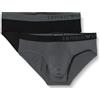 Emporio Armani Men's 2-Pack Soft Touch Bamboo Viscose Brief Slip Boxer, Black/Anthracite, M (Pacco da 2) Uomini