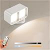 XRR LED Lampada da Parete Interno, Dimmerabile Ricaricabile Moderno Applique con Controllo Touch Rotazione di 360°applique magnetica applique camera da letto per soggiorno,corridoio(bianco)