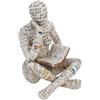 Buachois Ornamento di Figura, Scultura di Figura, Figura Scolpita Dipinta a Mano, Statuetta di Donna di Lettura Semplice Artigianato Decorativo da Scrivania Personalizzato, Ornamenti da Scaffale