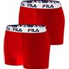 FILA Boxer da uomo FU5016, confezione da 2 pezzi, taglia L, articolo: -118 rosso, -118 rosso, L