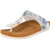 DOGO Femme Cuir Vegan Bleu Sandales - Sandales de Mode Décontractées Confortables Faites à la Main, Somewhere in Time Motif