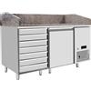 D.L. SERVICE Banco pizza 1 porta e 7 cassetti - cm 151 x 80 x 84 h