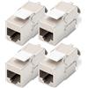 DIGITUS Modulo Keystone Cat-6A schermato - 4 pezzi - Jack RJ45 - 500 MHz 10GBase-T - AWG 26-22 - Progettabile - Con fascetta - Montaggio senza attrezzi