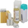 EPILWAX S.A.S - Kit D'Epilazione Assolo Completo A La Cera Usa e getta depilatoria Bianco, con Rotella Grande Modello per i gambe, ascelle, e il corpo