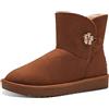 MARCO TOZZI Stivaletti Donna senza Tacco Boots Foderati, Nut, 42 EU