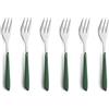 Kuppels Prisma - Set di posate da torta in acciaio inox 18/0, 6 pezzi, per 6 persone, ciotole in plastica di alta qualità, colore verde abete, antiruggine e lavabile in lavastoviglie