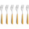Kuppels 2294YMBS01AN6 Set di forchette da Dolce, Acciaio Inox, Giallo Senape