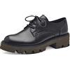 MARCO TOZZI Scarpe Stringate Donna in Pelle Sintetica Zeppa, Black/Khaki, 37 EU