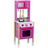 Theo Klein 7319 Cucina Barbie Epic Chef I Cucina moderna in legno con piano cottura, forno e microonde I Include accessori da cucina giocattolo I Dimensioni: 36 cm x 30 cm x 95 cm I Giocattoli per bambini dai 3 anni in su