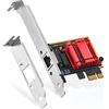 Binardat Adattatore di rete PCIe 2.5G, RTL8125B 2500/1000/100Mbps Ethernet Card RJ45 LAN Controller Support PXE per Windows/Linux/Mac