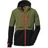 killtec Ragazzi Giacca da sci/giacca funzionale con cappuccio e ghetta antineve, impermeabile KSW 127 BYS SKI JCKT, olive, 176, 39668-000