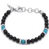 Giovanni Raspini / Uomo / bracciale Tango Black and Blue misura L / argento, onice e howlite turchese - 11651L