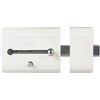 Amig - Serratura di sovrapposizione ad alta sicurezza per porte in legno | 98 x 77 mm | Con cilindro rotondo di sicurezza e chiavistello | Protezione per la tua casa | Acciaio bianco