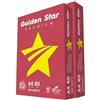 APP Golden Star Carta Premium per ufficio, Formato A4, 80 gr, 2 risme da 500 Fogli l'uno