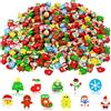 JUNEBRUSHS - Gomma da cancellare per bambini, 150 pezzi, piccole matite, Natale, graziose mini gomme per aule, compiti a casa, ricompense