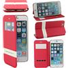 ebestStar - Cover Compatibile con iPhone 6 Plus 6S Plus Custodia Portafoglio Protezione Libro, Flip con Finestra View, Rosso