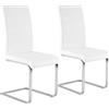 WOLTU Set di 2 Sedie per Sala da Pranzo, Sedie da Cucina Moderne con Schienale Alto, Ergonomiche per Soggiorno, Ufficio, in PU, Bianco, BH378ws-2