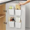 Nmgkokew 4 Pezzi Scatola di Archiviazione Porta Cucina,Scatola di Stoccaggio Adesiva a Parete,Armadio/Bagno/Frigorifero Oggetti Vari Scatola di Organizzatore