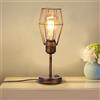 TWSXTE E27 Lampada da tavolo Lampada a gabbia in metallo Lampada da tavolo LED da comodino Lettura Rustico Industriale Vintage LED Paralume notturno Decorativo