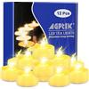 AGPTEK 12 lumini a LED con timer, luce bianca calda tremolante con funzione timer, 6 ore accesi e 18 ore spente, confezione da 12 candele senza fiamma