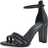 MARCO TOZZI Sandali Donna con Tacco con Cinturini Glitterati, Pewter Comb, 36 EU