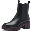 MARCO TOZZI Stivaletti Chelsea Donna in Pelle Sintetica con Tacco, Black/Purple, 39 EU
