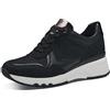 MARCO TOZZI Sneakers Alte Donna Tacco a Zeppa con Lacci e Zip, Black Comb, 38 EU