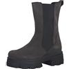 MARCO TOZZI Stivaletti Chelsea Donna in Pelle Zeppa, Taupe Nubuck, 39 EU