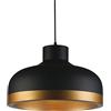 GTV OS-GOLD1-11-DEC - Lampada da soffitto GOLDI, AC220-240V0, 50/60Hz, 1 x E27, IP20, diametro 30 cm, singolo, nero/oro, stile moderno, OS-GOLD1-11-DEC