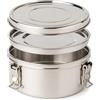 LS Kitchen - Contenitore Termico per il Pranzo - Borsa Termica per Alimenti - Acciaio Inox - 2 Piatti - 16 cm - Argento