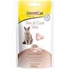 GimCat Skin & Coat Compresse, Snack funzionale per gatti contribuisce alla salute del pelo e della pelle, Confezione da 8, 8 x 40 g