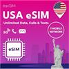travSIM eSIM USA | Rete T-Mobile | Dati, chiamate e SMS illimitati negli USA | La e SIM USA funziona su dispositivi iOS e Android compatibili con le eSIM | e-SIM USA 7 giorni