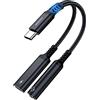 ZOOAUX Adattatore USB-C a Jack Cuffie 3.5mm + Caricatore,2 in 1 Adapter 3.5 mm Aux Audio +Tipo-C 60W PD Ricarica per Samsung Galaxy S22 S21 Note 21 20,iPad Pro Air 4,Xiaomi 11,Pixel 5,P40/P30